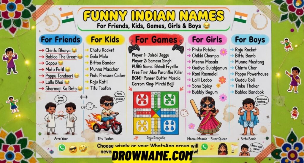 Funny Indian Names For Friends