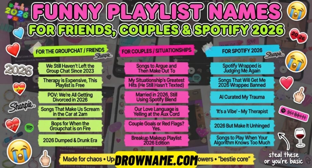 Funny Playlist Names For Friends