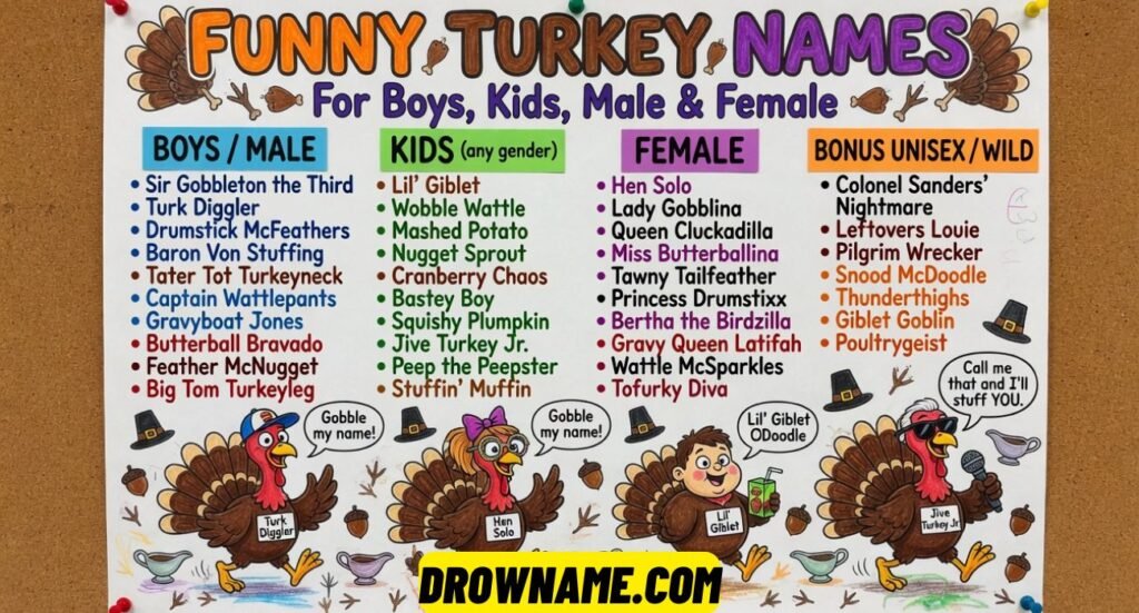 Funny Turkey Names For Boys