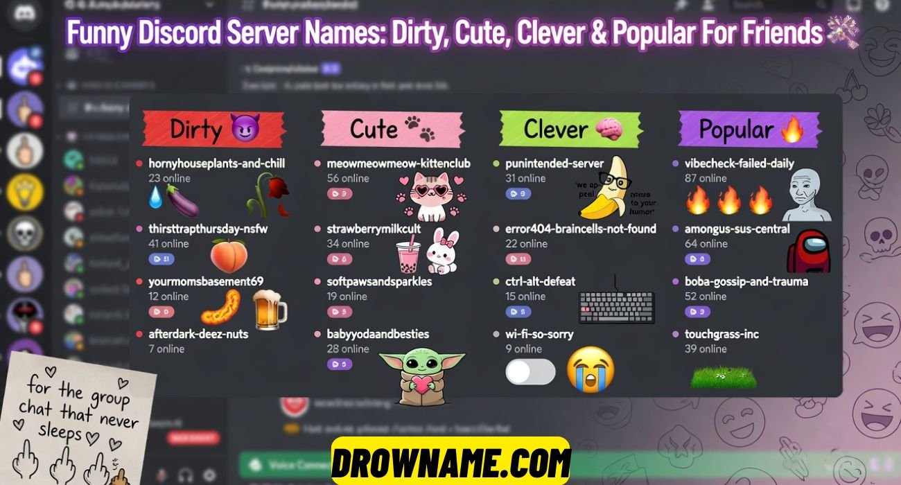 950 Funny Discord Server Names: Dirty, Cute, Clever & Popular