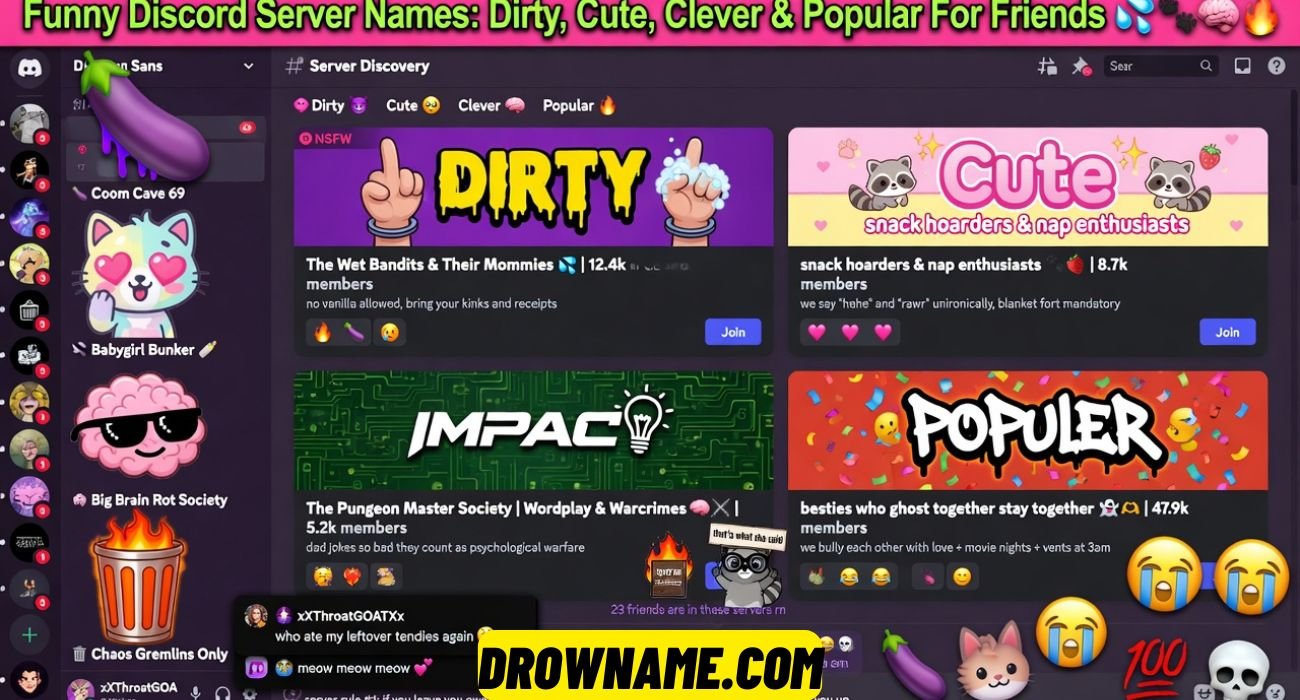 950 Funny Discord Server Names: Dirty, Cute, Clever & Popular